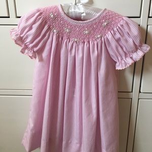 Pink smocked dress size 18 months